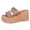 2-Brown, variant on Platform Wedge Sandals for Women Chunky Lug Sole Heels Rhinestone Glitter Comfortable Slides Party Summer Beach Walking Shoes 1-Gold Size 6.5
