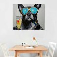 thumbnail image 2 of GOSMITH  Hip-Hop dog graffiti wall art black and white canvas wall art room decor aesthetic suitable for bar living room bedroom bathroom teenage and baby room decoration, 2 of 4