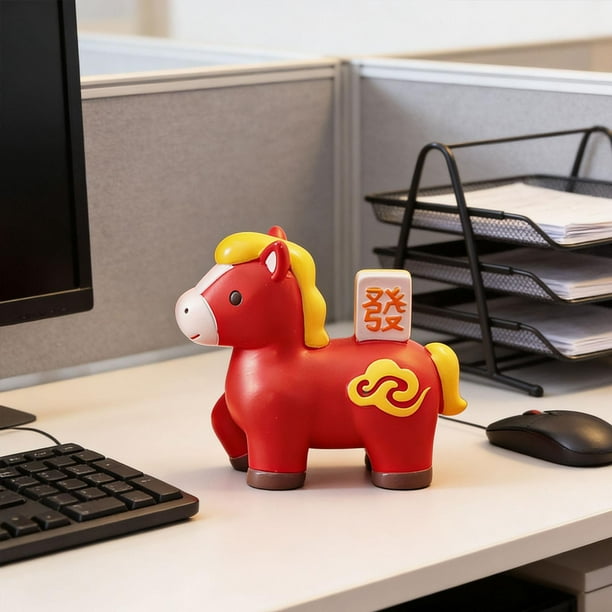 Escultura de caballo, decoración de escritorio, resina, coleccionable, figurita Feng Shui, estatua de animal para escritorio, dormitorio, granja, A