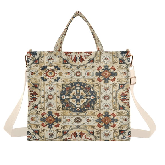 Corduroy Tote Bag for Women Shoulder Handbags Fashion Ladies Purses Satchel Messenger Bags Traditional Intricate Pattern S