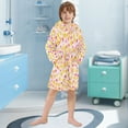 thumbnail image 5 of FORMRS Niños Bathrobe Unisex Hooded Robe Soft Plush Pajamas Sleepwear, Size 2-3T, Light Pink Stars, 5 of 7