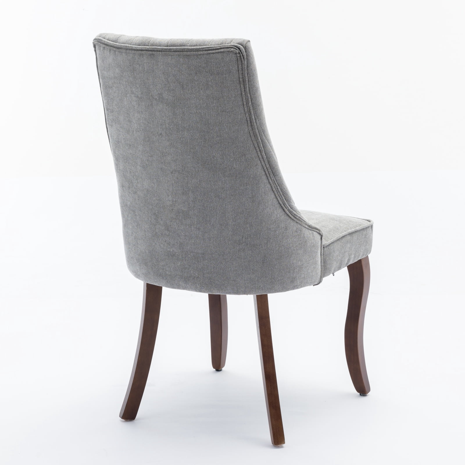 Aukfa Modern Velvet Dining Chairs Set of 2, Upholstered Kitchen Side Chair Accent Chair w/ Curved Solid Wood Legs,Gray