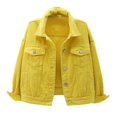 thumbnail image 2 of Women Spring And Autumn Coats Warm Solid Long Sleeve Denim Jacket Outerwear-DF, 2 of 3