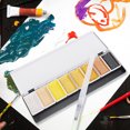 thumbnail image 2 of solid pigment solid watercolor pigment watercolor pigment waterolor paint painting paint 8-Color Solid Watercolor Pigment Portable Painting Paints Set Art Drawing SuppliesMetallic Anggrek GF1211, 2 of 8