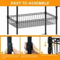thumbnail image 4 of Kitchen Utility Cart, 3 Tier Rolling Cart, Metal Kitchen Cart On Wheels with Baskets, Wire Shelving Storage Cart, Utility Trolley with Handles for Kitchen Bathroom Office Laundry, 4 of 7
