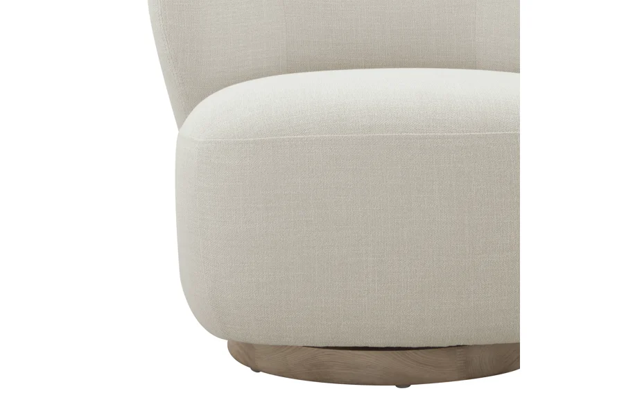 Spruce & Spring 30" Wide Upholstered Swivel Barrel Accent Chair for Living Room & Bedroom, Gray Fabric
