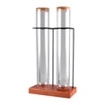 thumbnail image 1 of Luzkey Coffee Bean Container Sturdy Coffee Bean Cellars Desktop Decoration Airtight Glass Tube with Wooden Base for Kitchen Cafes Restaurant double tube, 1 of 8