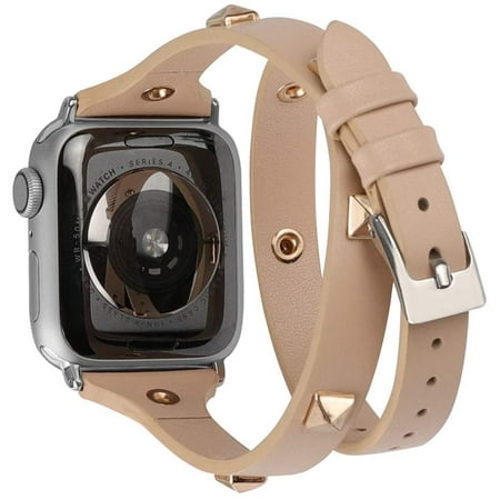 Wearlizer Double Wrap Band Compatible With Apple Watch 38mm 40mm Women Men Tour Leather Studded Canada - Leather Wrap Apple Watch Band 40mm Wearlizer Double Wrap Band Compatible With Apple Watch 38mm 40mm Women Men Tour Leather Studded Canada - Leather Wrap Apple Watch Band 40mm