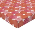 thumbnail image 4 of Ambesonne Abstract Fitted Sheet, Roundy Shapes Geometrical, Full Size, Burnt Sienna and Pink, 4 of 5
