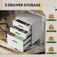 thumbnail image 5 of CZMJY 3 Drawer Wood Mobile File Cabinet – Rolling Storage for Letter A4 Sizes – Sturdy Printer Stand Perfect for Home Office Organization, White 15.7"D x 18.1"W x 25.6"H, 5 of 8