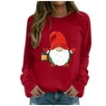 thumbnail image 1 of Pull de Noël pour Femmes Col Rond Cardigan d'Hiver Manches Longues Fermeture Blouse Chandail à Capuchon Veste Mi-Longue Imprimée Mode Chandail en Molleton, 1 of 6
