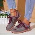thumbnail image 6 of Women's Fashion Sneakers Casual Tennis Shoes with Flat Platform Comfort Walking Shoes Classic Retro Gum Sole Walking Trendy Footwear(Grey,7), 6 of 8