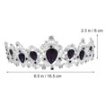 thumbnail image 2 of LABSERRON Vintage Baroque Tiaras Bridal Tiara Rhinestone Crown Dark Blue 1 Piece 6.3X6.3X2.4In Hair Accessory, 2 of 8