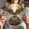 thumbnail image 4 of Wllo0ord 2D Flat, Vintage Christmas Reindeer Aluminum Sign - 8x8 Inch Metal Wall Decor for Indoor Outdoor, Perfect for Home, Cafe, Garage, Perfect for Room Decor, 4 of 6