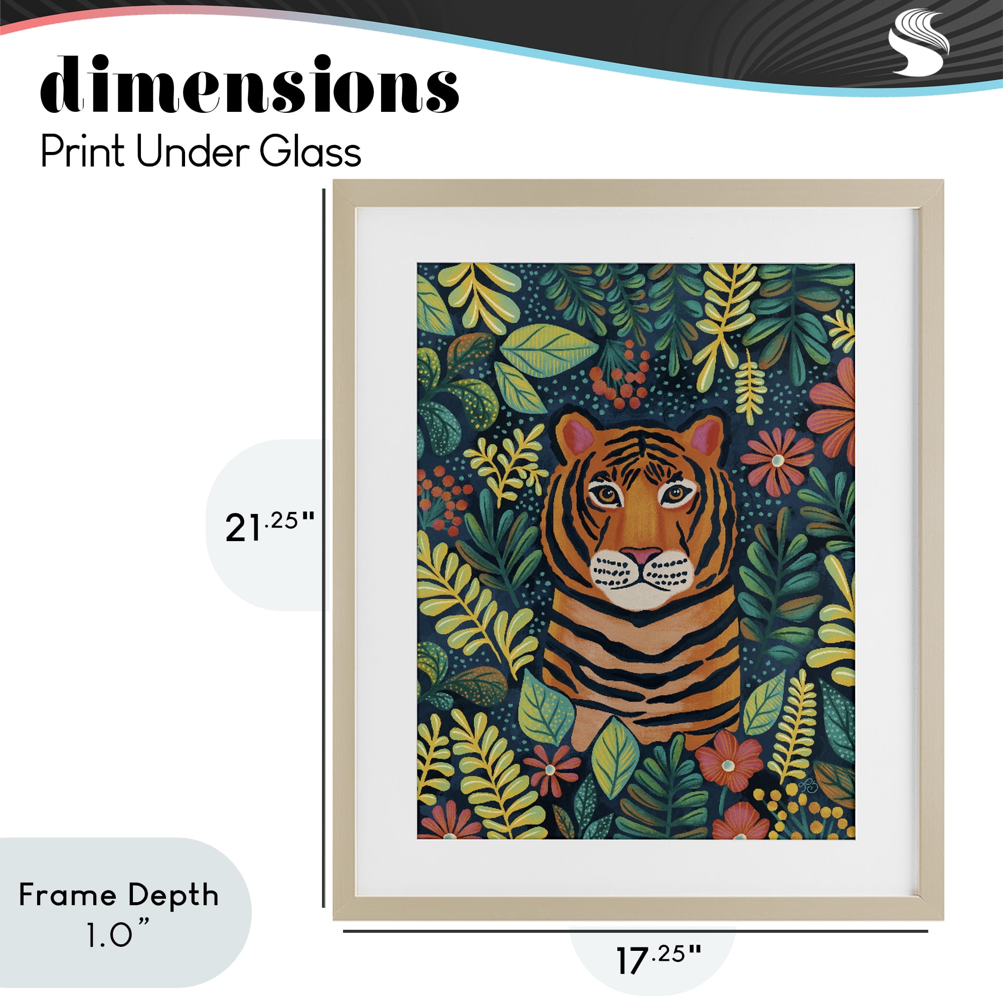Stupell Industries Exotic Leaf Pattern Tiger Birch Framed Print Under Glass, design by Lisa R Dumm