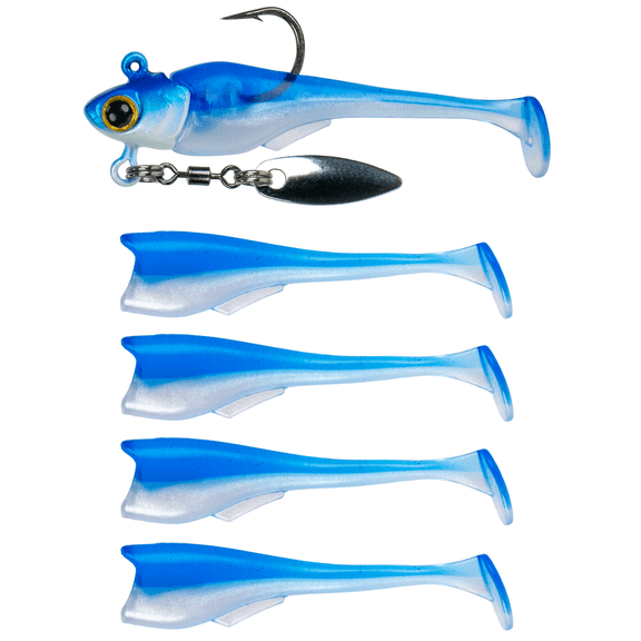 6th Sense Pecos Underspin Jig Kit, 1/8oz., Royal Minnow / Willow Blade