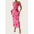 thumbnail image 3 of PRETTYGARDEN Women's Summer Maxi Bodycon Dresses Strapless Tube Top Printed Long Party Club Slit Dress, 3 of 7