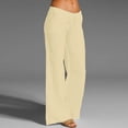 thumbnail image 2 of Lumtrix Womens Linen Pants Wide Leg Drawstring High Waist Linen Cotton Pants Casual Loose Trousers With Pockets Beige S, 2 of 6