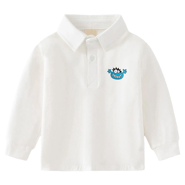 AWZXDE T-Shirts Garçons Polo à Manches Longues Col Montant Chemise à Imprimé d'Animaux Mignons