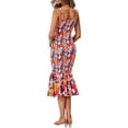 thumbnail image 5 of PRETTYGARDEN Women's Summer Floral Midi Tank Dress Sleeveless Strappy Ruffle Hem Smocked Bodycon Dresses, 5 of 8