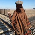 thumbnail image 5 of Womens Hooded Tassels Cape Shawl Poncho Imitation Wool Thickened cloak Keep warm, 5 of 5