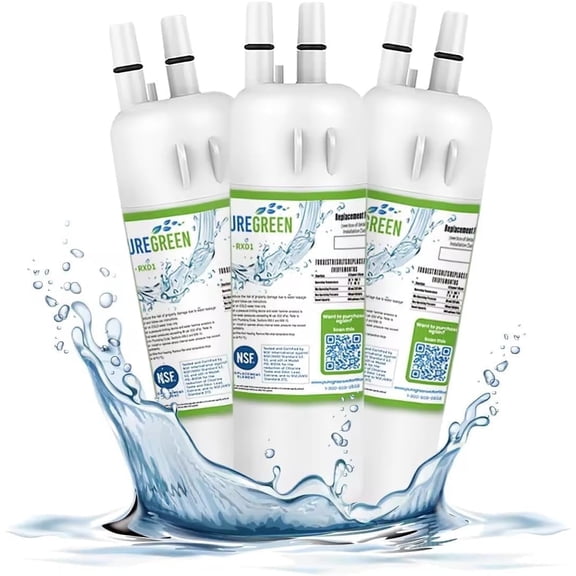 EDR1RXD1 Refrigerator Water Filter Replacement 3 Pack, Compatible with Whirlpool Filter 1 WHR1RXD1 W10295370A 46-9930 NSF 42 & 53 Certified Fridge Water Filter