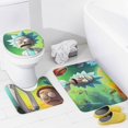 thumbnail image 4 of Juego de 4 cortinas de ducha decorativas para el hogar de Rick & Morty con alfombra antideslizante, tapa de inodoro y tapete de ducha, cortina de ducha impermeable con 12 ganchos, 4 of 8