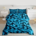thumbnail image 2 of Feelyou Pixelated Blocks Miners Full Size Comforter Sets, Blue Abstract Bedding Sets, 3pcs, 2 of 8