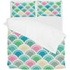 GZHJMY Twin Size Duvet Cover Sets, 66 x 90 Inches Multicolor Scale Pattern Soft Microfiber Comforter Protector Set 2 PCS(1 Duvet and 1 Pillow Sham) Bedding Set