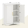 thumbnail image 3 of Costway Floor Storage Cabinet Modern Storage Organizer with Adjustable Shelves &2 Doors, 3 of 10