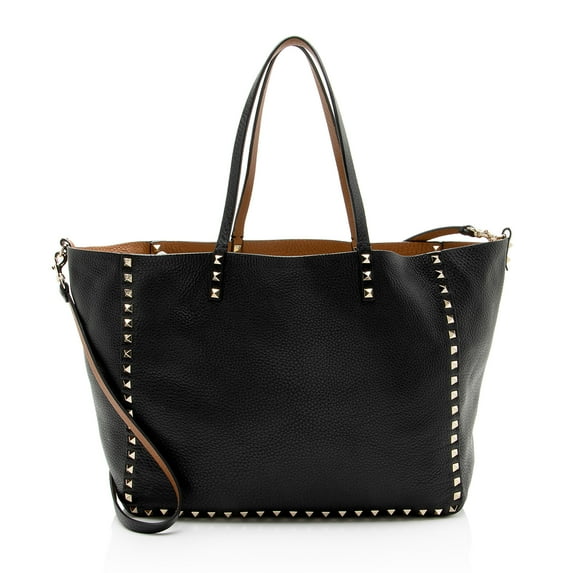 Pre-Owned Valentino Calfskin Rockstud Medium Reversible Tote