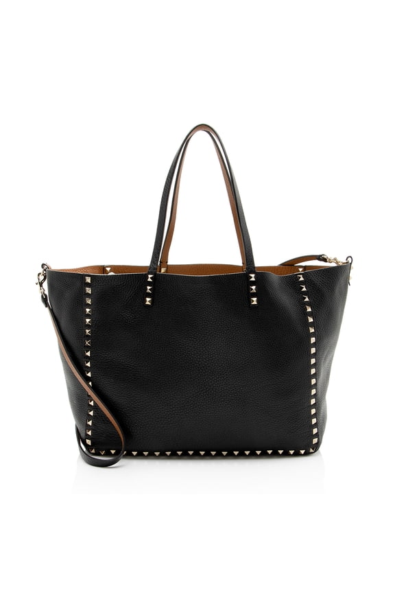 Pre-Owned Valentino Calfskin Rockstud Medium Reversible Tote