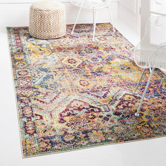 Unique Loom Monterey Collection Area Rug - Aztec (10' 6" x 16' 5" Rectangle Multi/Blue)