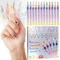 thumbnail image 6 of 12 Colors Nail Art Markers for Kids, Quick Dry Graffiti nail art pens for painting nails, Ultra Thin Curve Diy Nail Doodle Pens (12 Colors-B), 6 of 12