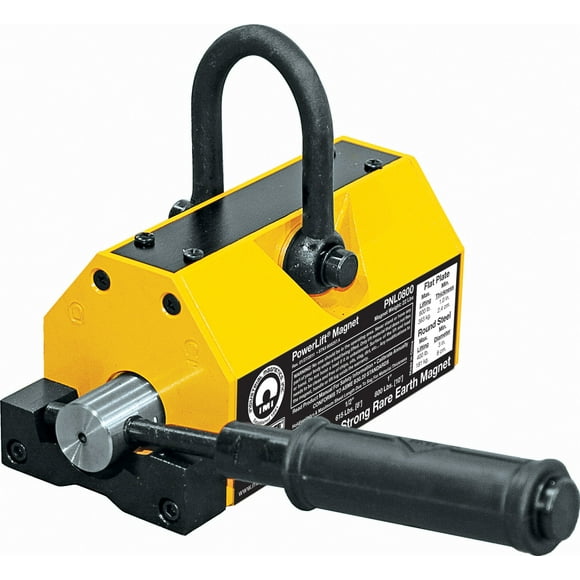 MAG-MATE PNL0800 Powerlift Magnet, Heavy Duty Magnet, with 3 to 1 Lift Saftey Rating, Rare Earth Magnet with 800 lbs Lifting Capacity, Yellow or Green in Color