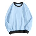 thumbnail image 3 of Women'S Tops Women's Solid Color Sweatshirt Womens Daily Home Outdoor Workout Long Sleeve O Neck T Shirt Top Solid Sweatshirt, 3 of 3