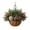 C, variant on Christmas Hanging Basket Planter Artificial Pine Greenery Half Round Wicker Pot with Pinecones and Berries for Porch Door Wall Holiday Home Decor