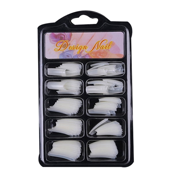 Vonky 100pcs French Plastic Fake Fingernails Solid Color Full artificial fingernail Half Cover Fake False Nail Art Tips Accessory