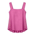 thumbnail image 5 of Cotton Linen Tank Tops for Women Side Button Loose Fit Tank Causal Sleeveless Summer Shirts Square Neck Gauze Tee Dressy Solid Color Tops Vacation Outfits Button Up Camisole Shirts Going Out Blouses, 5 of 7