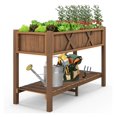thumbnail image 5 of Yunken Poly Wood Elevated Planter Box with Legs Storage Shelf Drainage Holes, Maintenance-Free Outdoor Planter for Vegetables and Flowers, 5 of 9