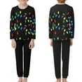thumbnail image 2 of Renewold 2 PCS Family Pajamas Christmas Lights Cozy Home Daily Wear Breathable Sleep Set Nightwear for Kids 7-8 Years Old Comfort Scoop Neck Loungewear Clothing, 2 of 5