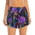 thumbnail image 2 of Rocae Starry Night Iris Field for Women's Athletic Shorts Workout Hiking Shorts Athletic Shorts for Running, Yoga, Gym, Sports-, 2 of 7