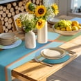 thumbnail image 4 of Green Teal Orange Round 13 Inch Placemats Set of 6, Modern Oil Painting Abstract HeatResistant Non Slip Place Mats for Dining Table, Wipeable Braided Kitchen Table Mats for Housewarming, 4 of 9