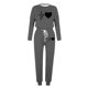 thumbnail image 4 of Puntoco Pijamas para mujer, conjunto de pijamas de invierno con estampado de letras, cuello redondo, manga larga, pantalones, ropa informal para el hogar, 4 of 4