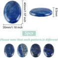 thumbnail image 2 of 5PCS Natural Lapis Lazuli Cabochon Stone Tiles Flat Back Cabochons Oval Gemstones Beads for Embellishments Earring Necklace Bracelet Jewelry Making 1.18x1.57x0.33inch/3x4x8.5cm, 2 of 6