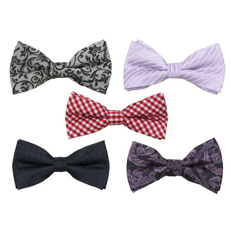 Mens Tuxedo Adjustable Neck Bowtie Bow Tie 5pc Mixed