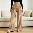 thumbnail image 4 of VBVC Women's High V-Waist Pleated Yoga Pants , Wide Leg Trousers For Women , Ladies' Stretchy Lounge Bottoms with Pockets, S-2XL, 4 of 8