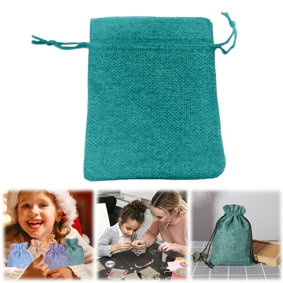 Zjunqe Small Burlap Gift Bags Drawstring Packing Pouches Bags 4.7"x3.5" Cloth Gift Bags Packing Storage Linen Jewelry Pouches for Valentine Wedding Party Shower Birthday Xmas Jewelry(1Pcs)