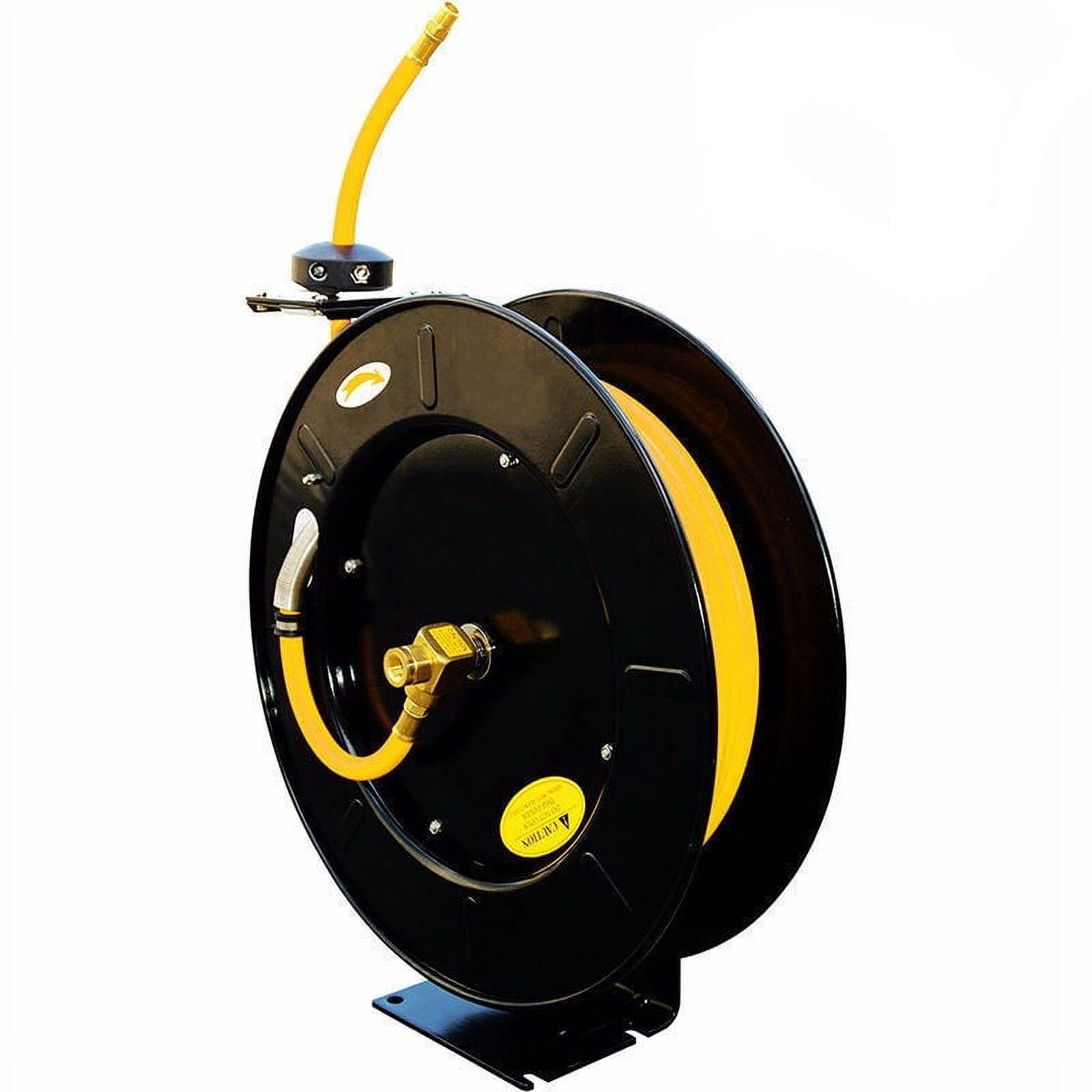 XtremepowerUS 50' Auto Rewind Retractable Reel With 1/2" x 50' Rubber Air Hose With Brass Fittings, 300 PSI Burst