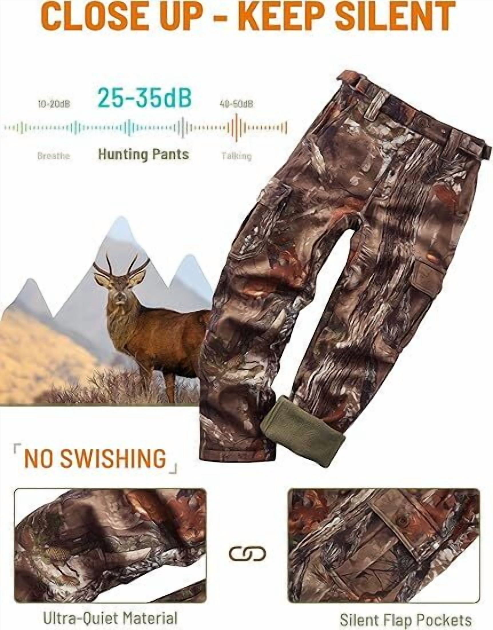 NEW VIEW Kids Camo Hunting Pants Silent, Youth Hunting Clothes for Cold Winter, Camouflage Hunting Pants for Boys & Girls
